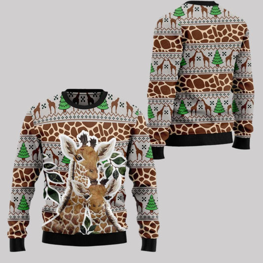 2025 Christmas Giraffe Family Ugly Christmas Sweater