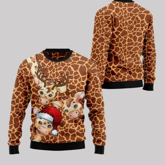2025 Christmas Giraffe Funny Ugly Christmas Sweater