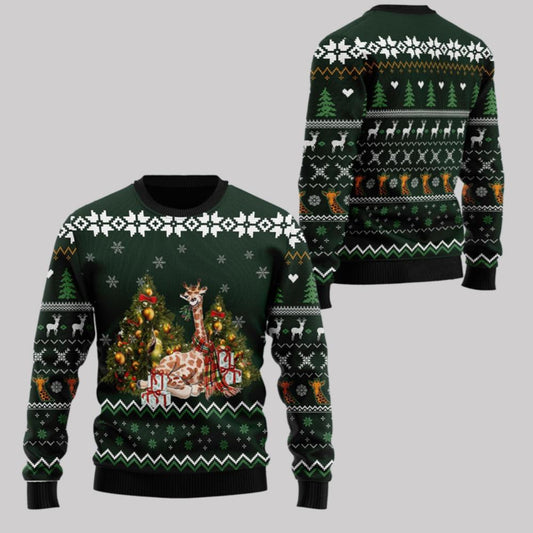 2025 Christmas Giraffe Holiday Ugly Christmas Sweater