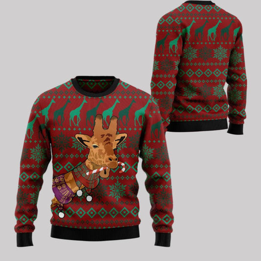 2025 Christmas Giraffe Winter Ugly Christmas Sweater