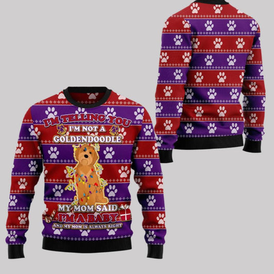 2025 Christmas I'm Telling You Im Not A Goldendoodle Im a Baby Ugly Christmas Sweater