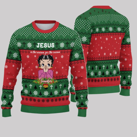 2025 Christmas Jesus Is The Reason For The Season Ugly Sweatshirt