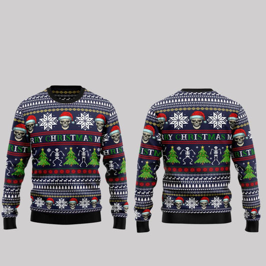 2025 Christmas Skull Christmas Ugly Christmas Sweater