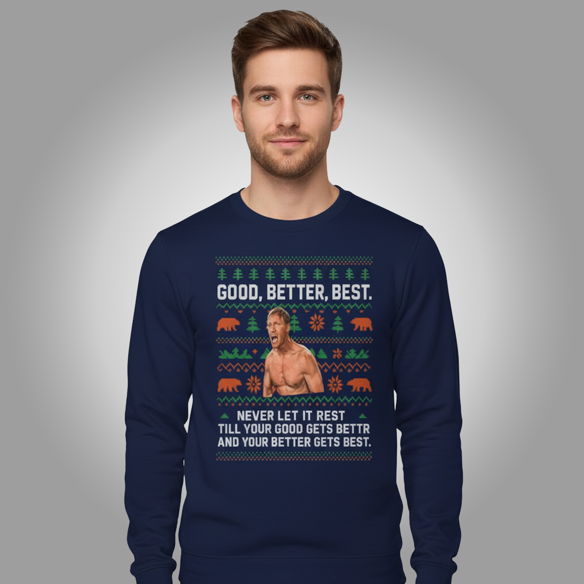 2025 Coach Ben Johnson Good Better Best Christmas Sweater Clothingus Diamond