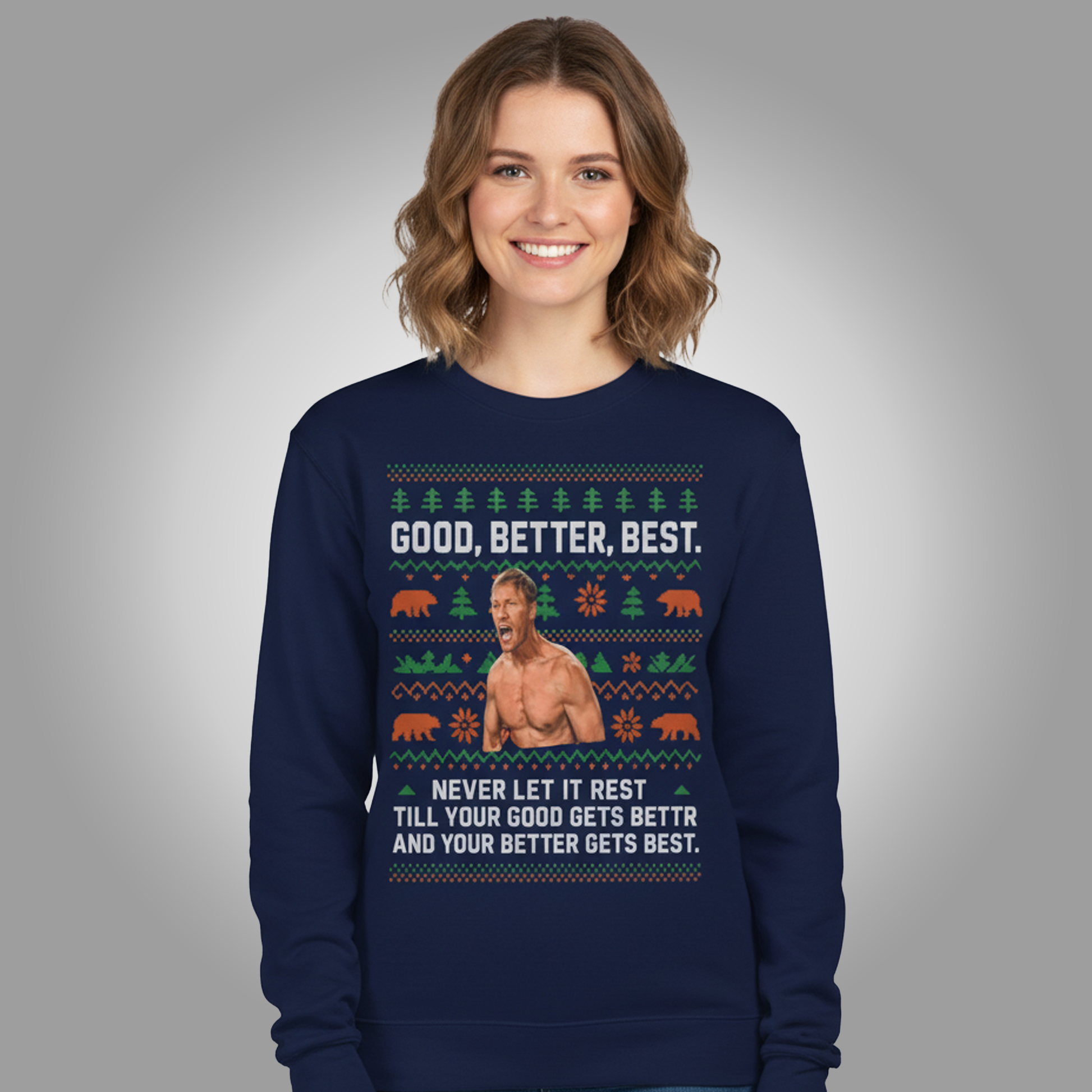 2025 Coach Ben Johnson Good Better Best Christmas Sweater Clothingus Diamond