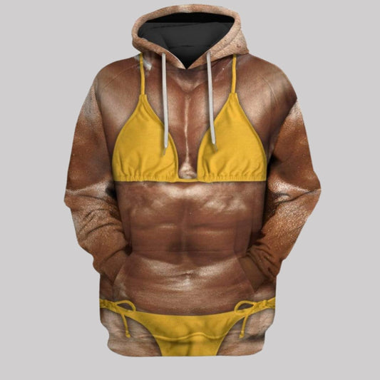 2025 Halloween Funny Lady Bodybuilder  Costume Hoodie