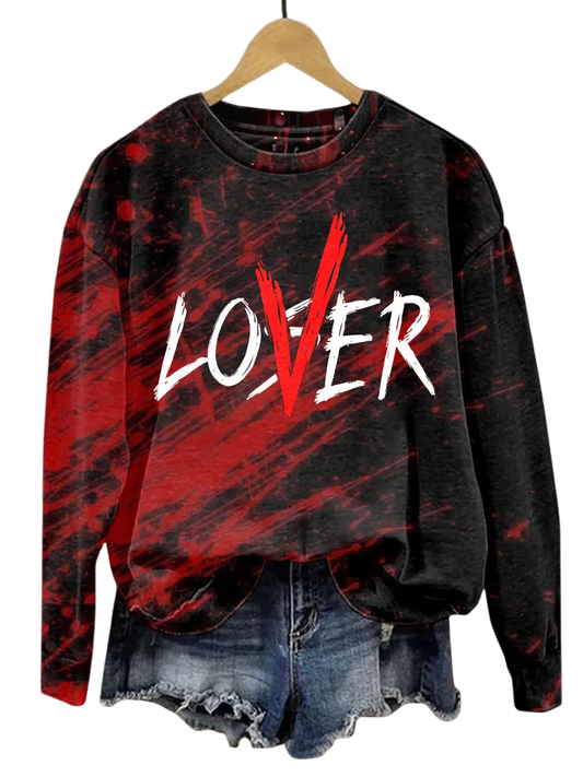 2025 Halloween Horror Bloody Lover Print Sweatshirt