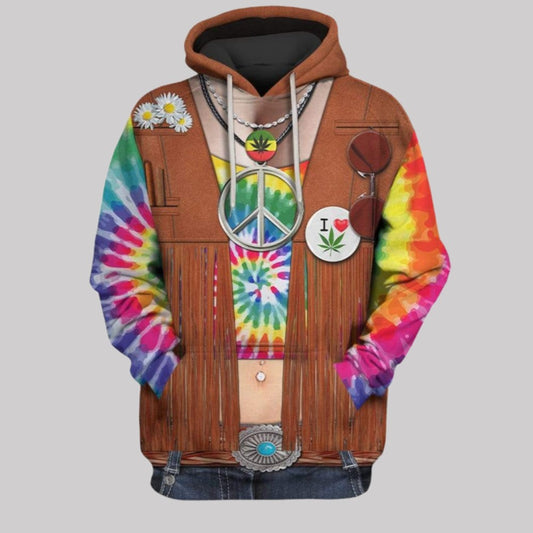 2025 Halloween PEACE LOVE MUSIC Costume Hoodie