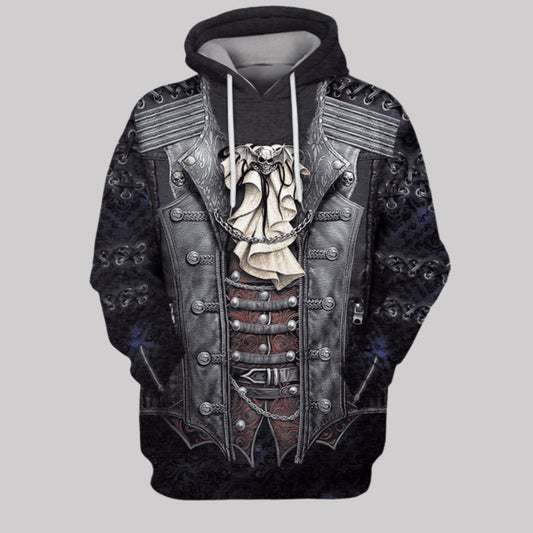 2025 Halloween Rock Metal Vampire Biker Costume Hoodie