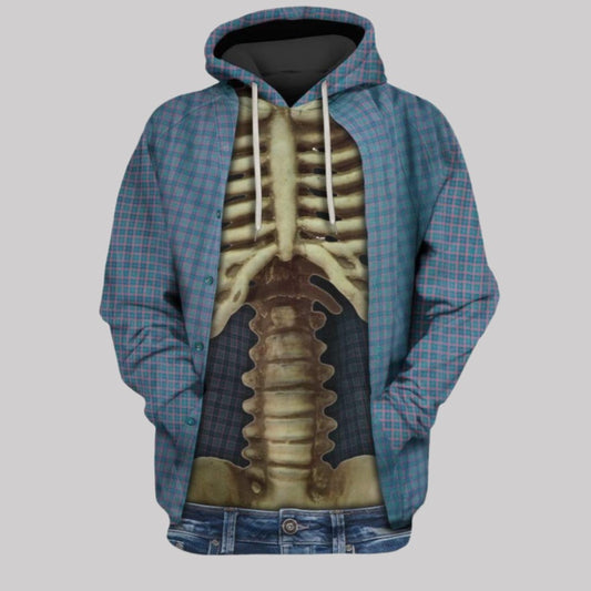 2025 Halloween Skeleton Chest Costume Hoodie