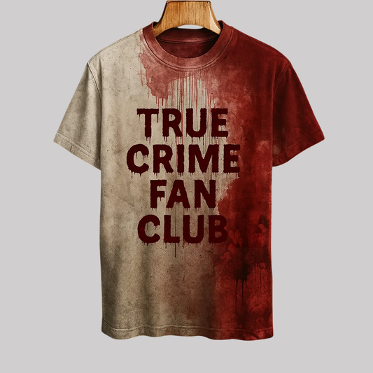 2025 Halloween True Crime Fan Club Bloody Printed T-shirt