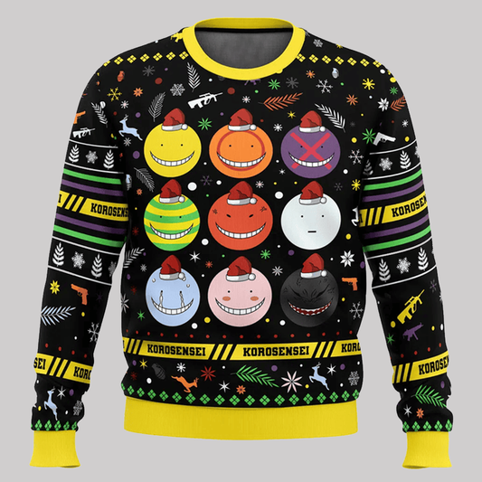 2025 Korosensei Expressions Assassination Classroom Ugly Christmas Sweater