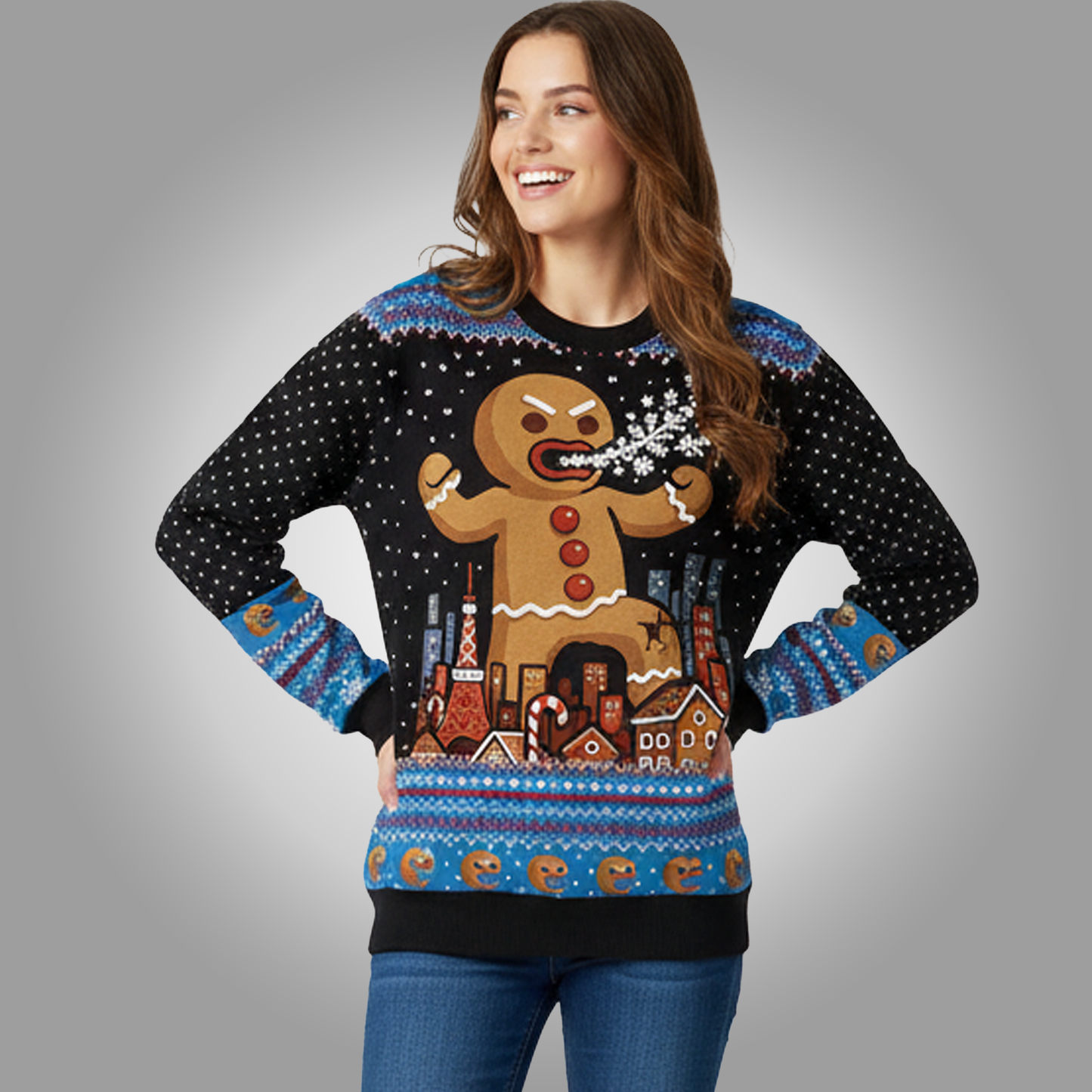 2025 Mad Gingerbread Christmas Ugly Sweater Clothingus Diamond