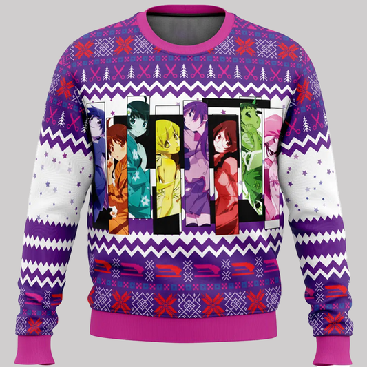 2025 Monogatari Girls Bakemonogatari Ugly Christmas Sweater