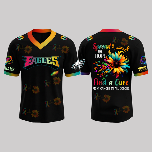 2025 Philadelphia Eagles Fight Cancer In All Color Jersey