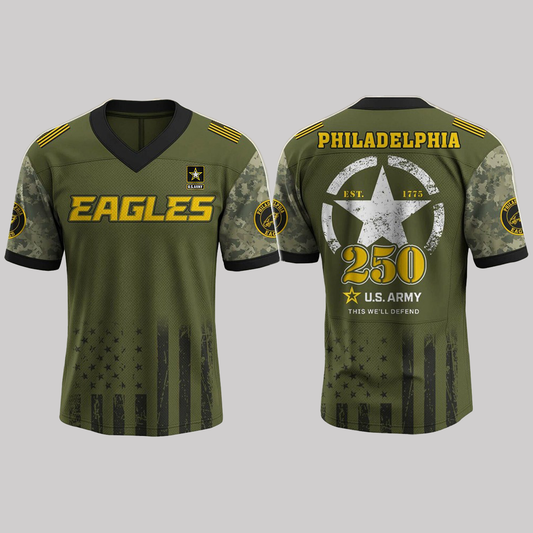 2025 Philadelphia Eagles US Army's 250TH Brithday Celebration Jersey