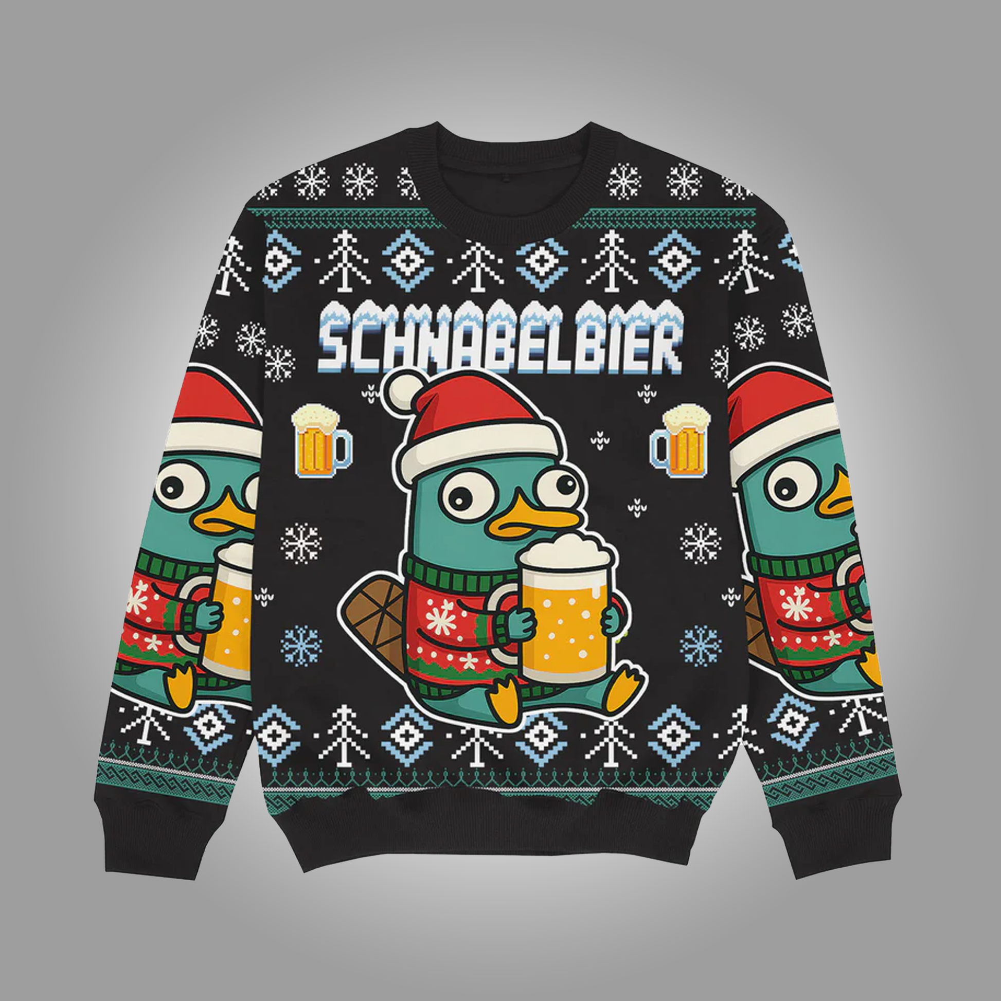 2025 Schnabel Bier Christmas Ugly Sweater Clothingus Diamond