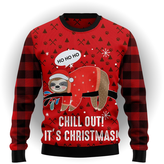 2025 Sloth Chill Out Ugly Christmas Sweater - Clothingus Diamond