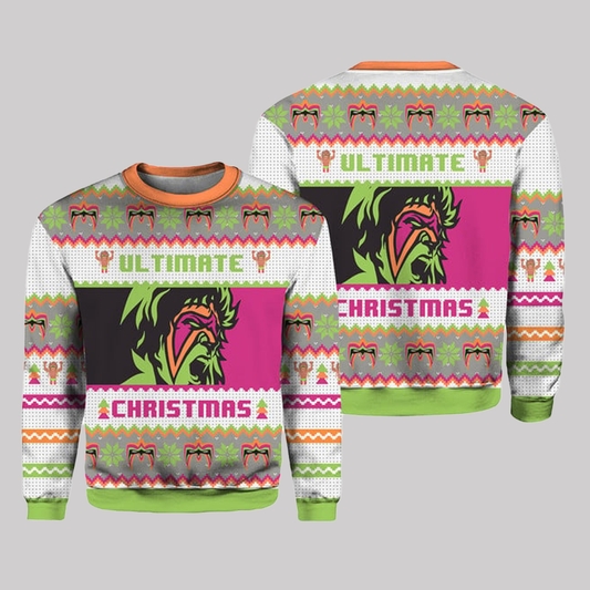 2025 Ultimate Warrior Pro Wrestling Christmas Ugly Christmas Sweater