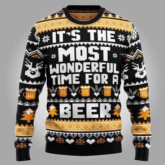 2025 Wonderful Time For A Beer Ugly Christmas Sweater - Clothingus Diamond