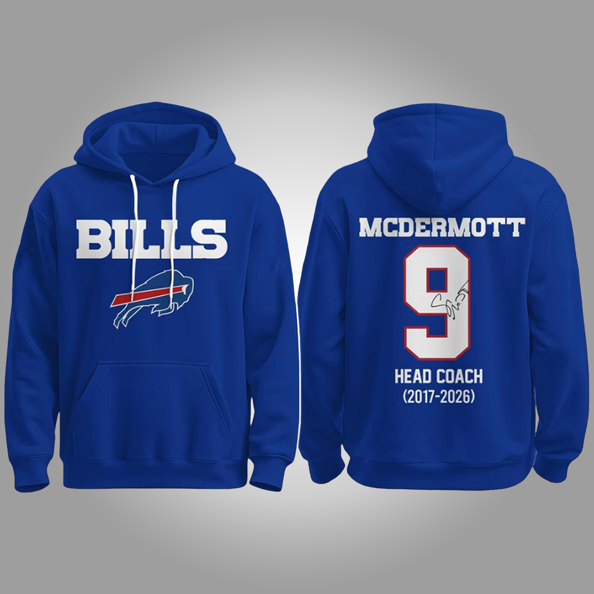 2026 Buffalo Bills Thank You Coach Sean McDermott For 9 Seasons Hoodie Clothingus Diamond