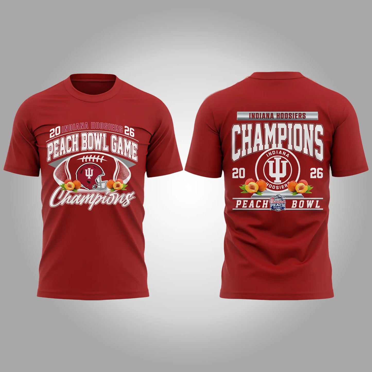 2026 Indiana Hoosiers Peach Bowl Game Champions Red Shirt Clothingus Diamond