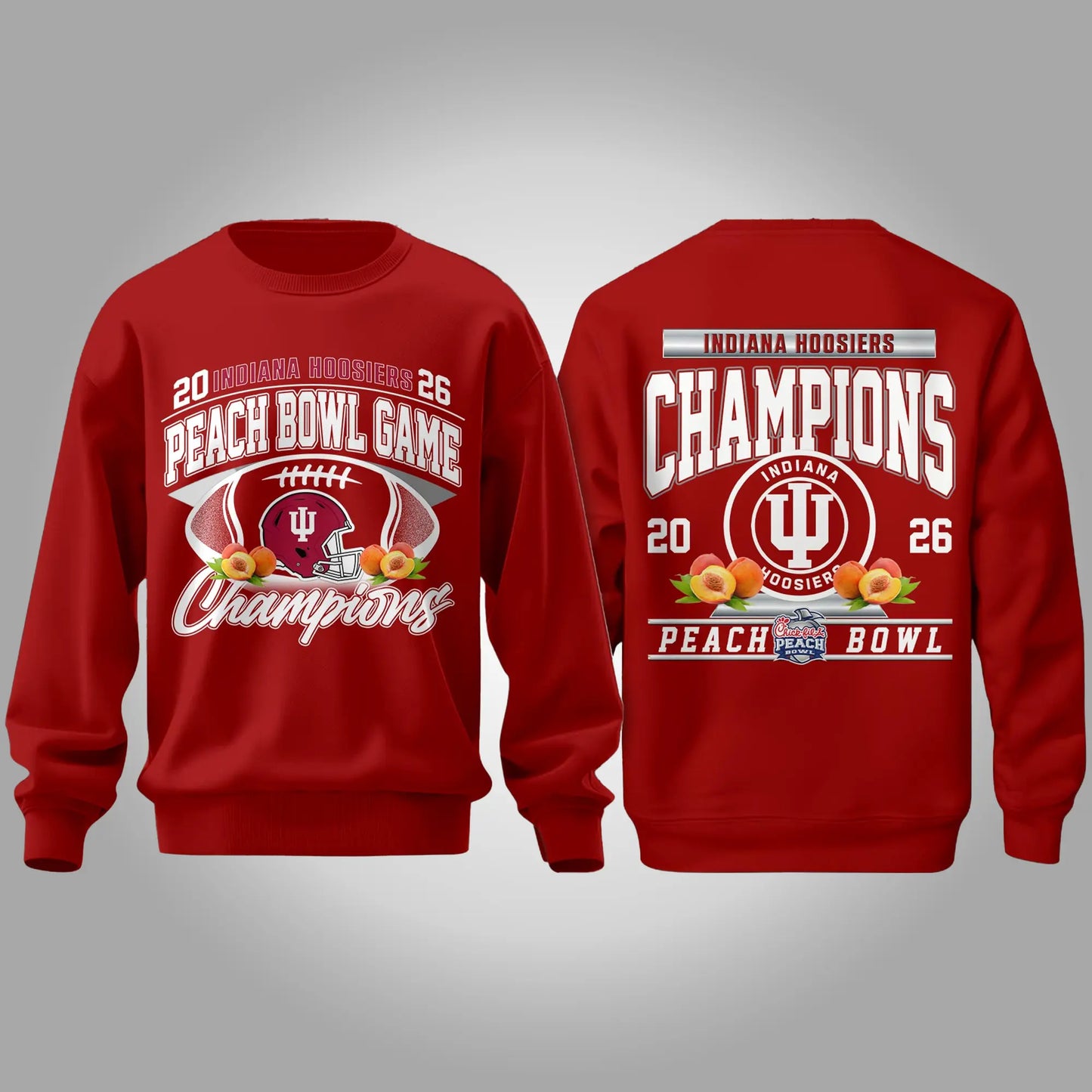 2026 Indiana Hoosiers Peach Bowl Game Champions Red Shirt Clothingus Diamond