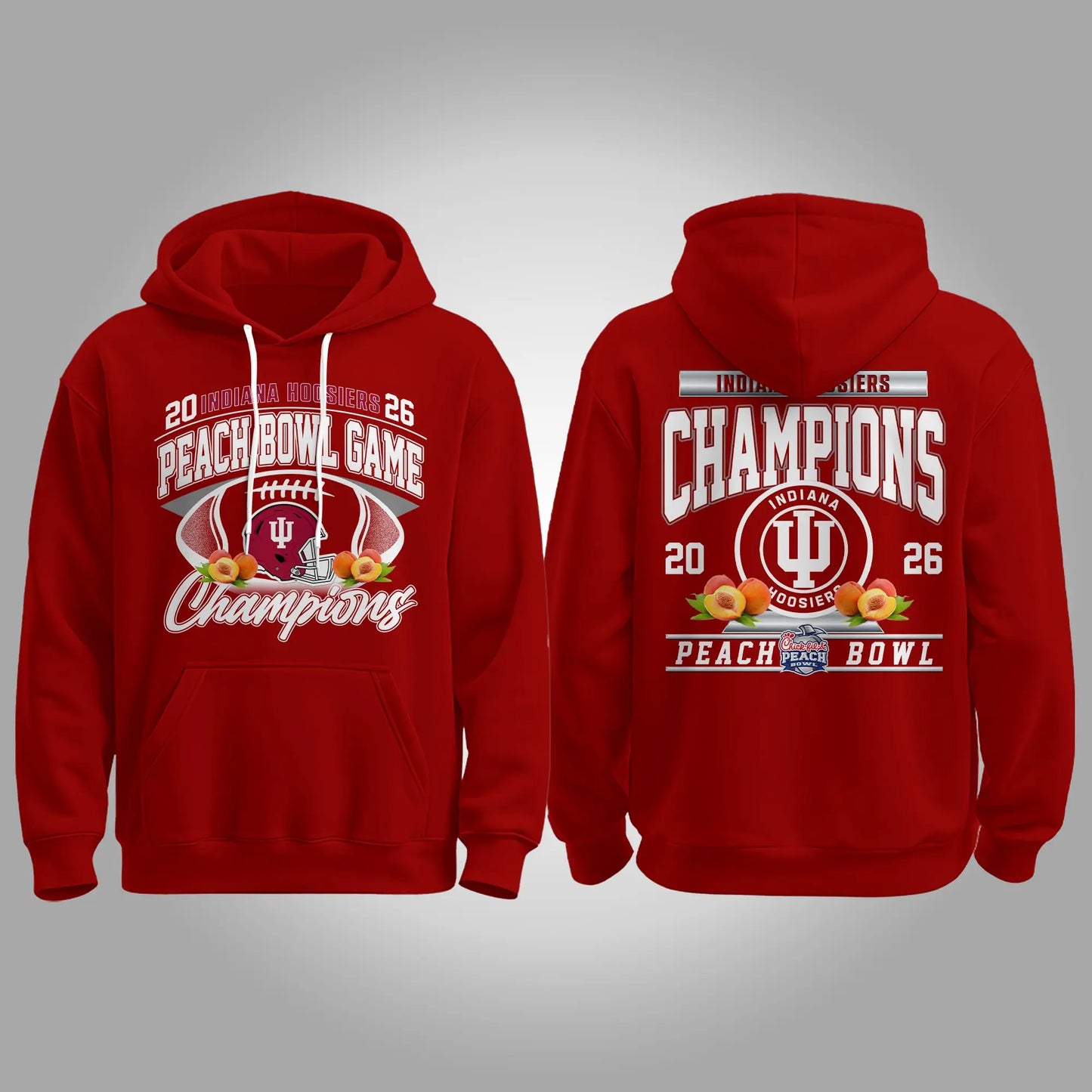 2026 Indiana Hoosiers Peach Bowl Game Champions Red Shirt Clothingus Diamond