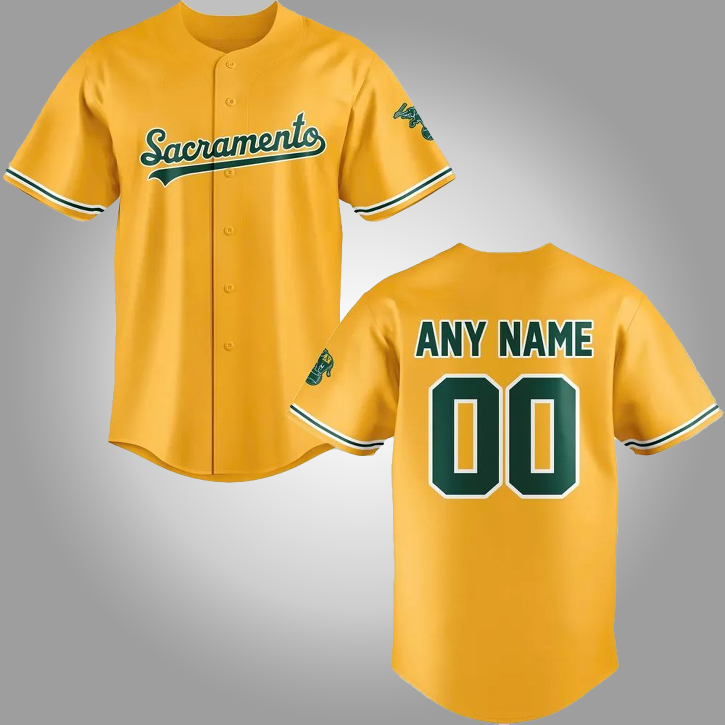 Athletics Sacramento Gold Baseball Jersey Clothingus Diamond