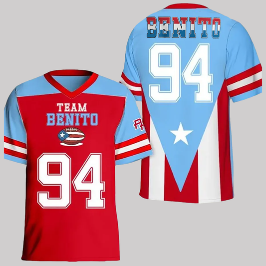 Bad Bunny Team Benito 94 Printed V-neck Shirt