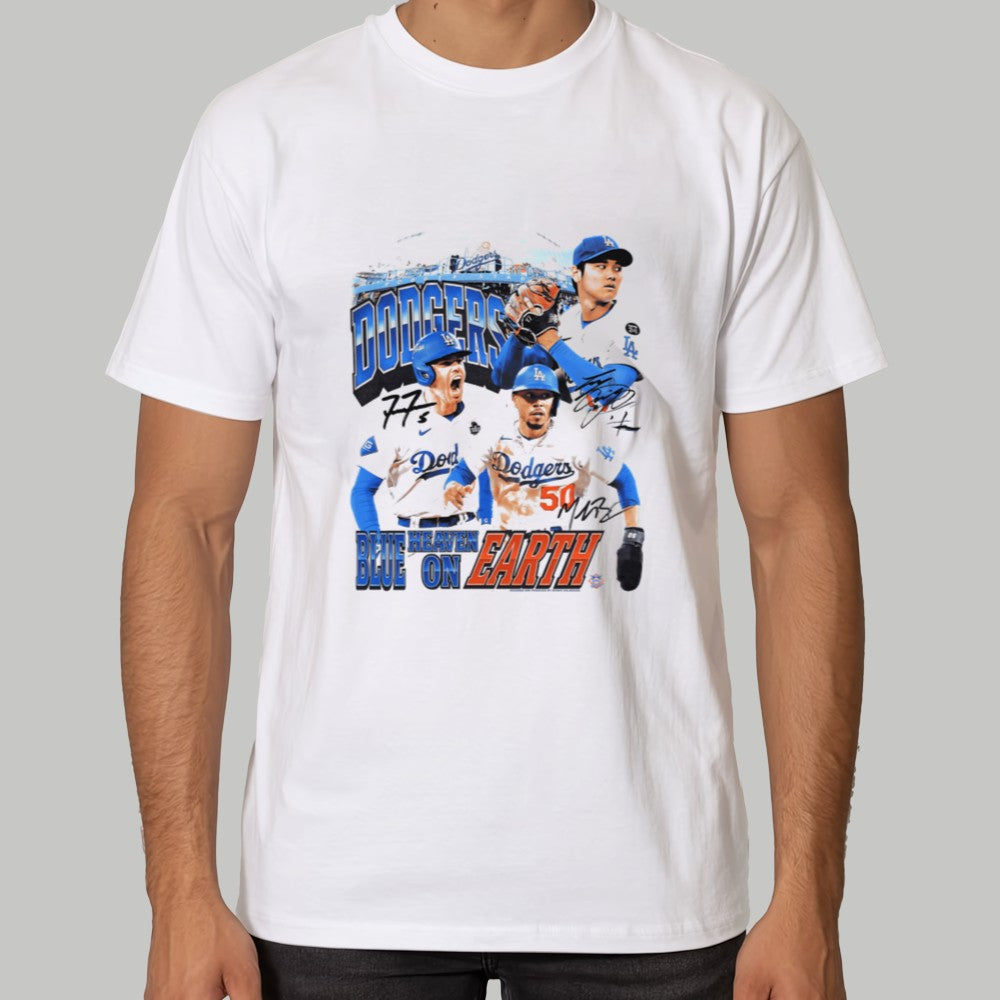 Bebe Boy Dodgers Blue Heaven On Earth Signature Shirt - Clothingus Diamond