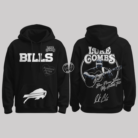 Biils x Luke Combs “Beer Never Broke My Heart Tour 2025” Black Hoodie