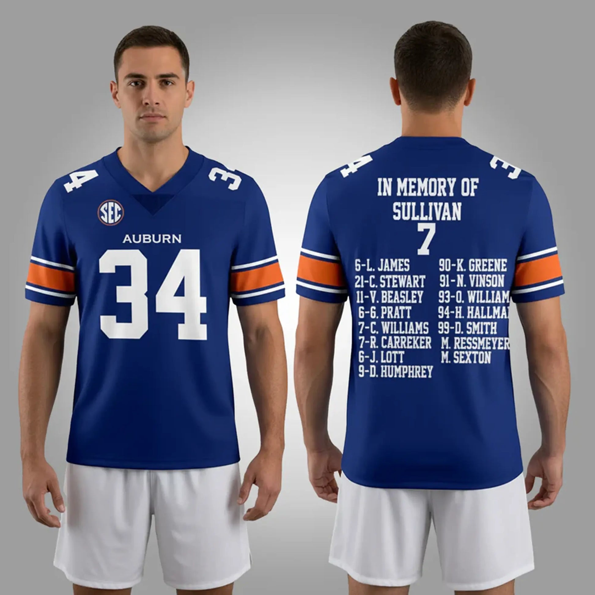 Bo Jackson Auburn Football In Memory Of Sullivan 7 Jersey Clothingus Diamond