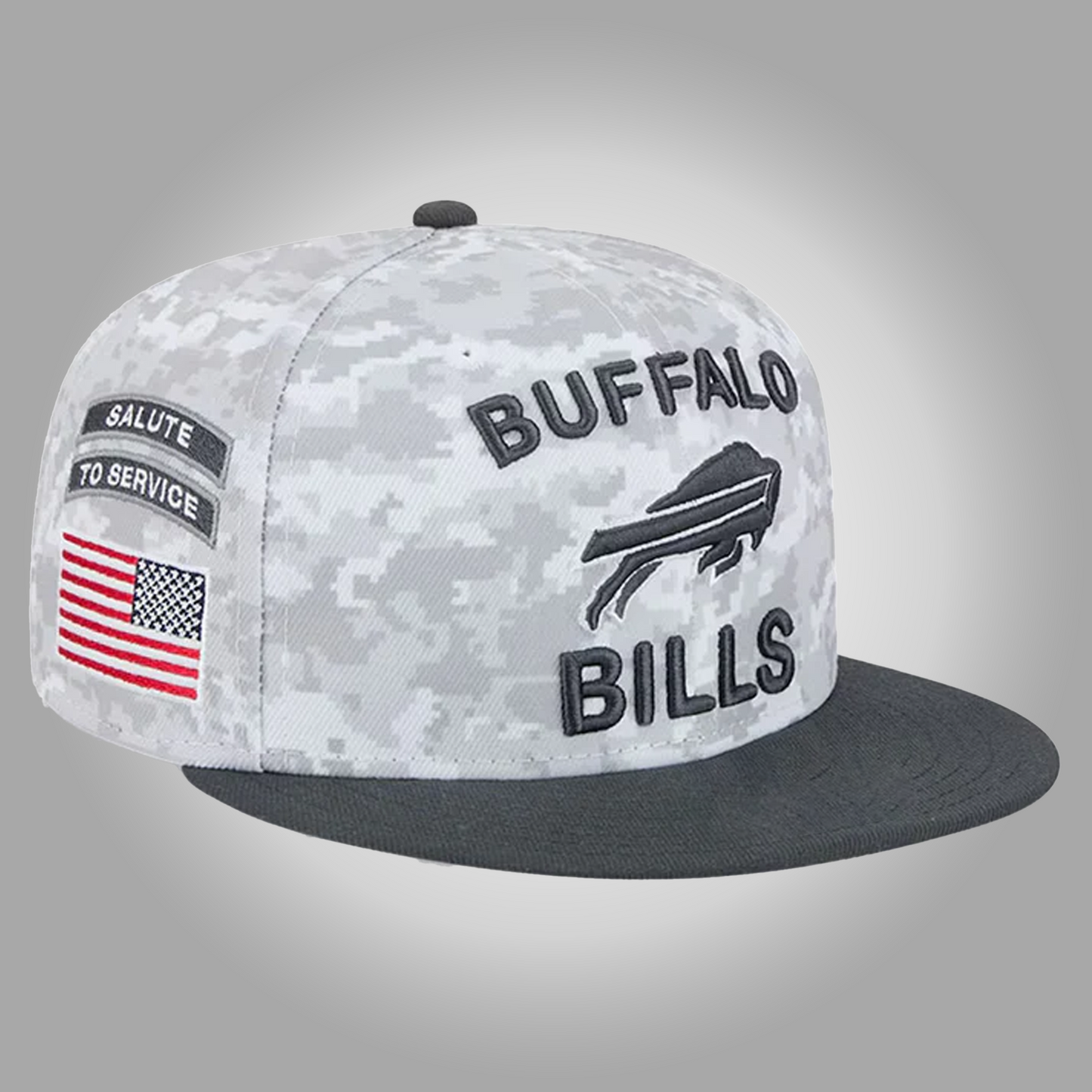 Buffalo Bills Mens Grey Salute Hat - Clothingus Diamond