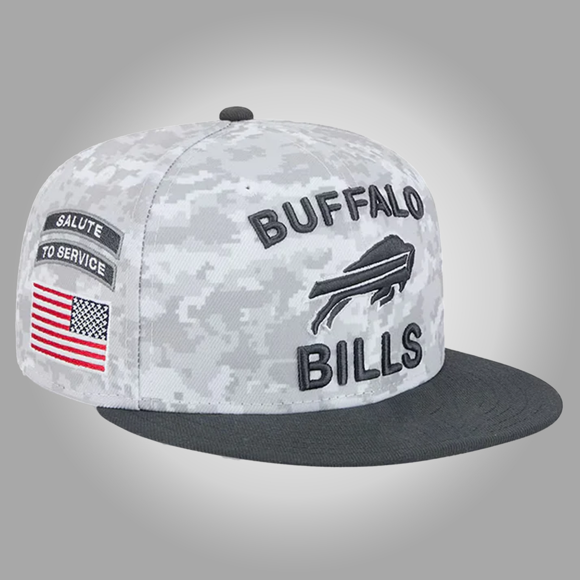 Buffalo Bills Mens Grey Salute Hat - Clothingus Diamond