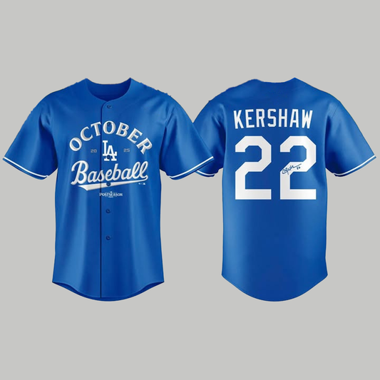 Clayton Kershaw October Los Angeles Dodgers Baseball Jersey
