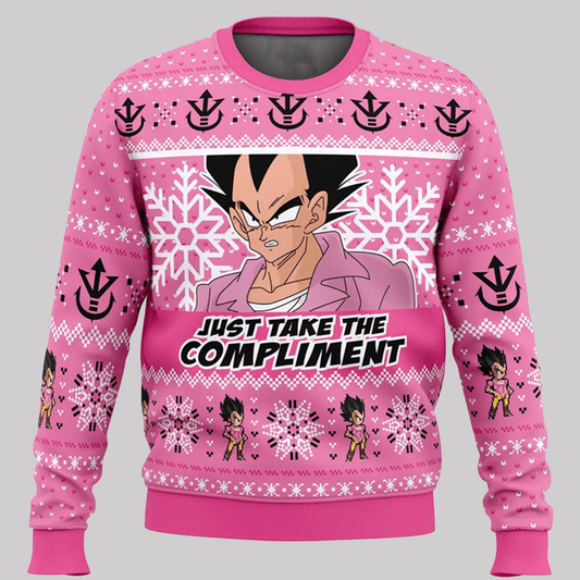 Compliment Vegeta Badman Dragon Ball Z Ugly Christmas 2025 Sweater