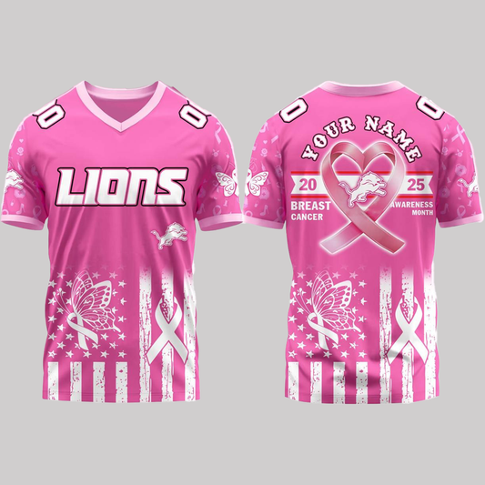 Detroit Lions Breast Cancer Awareness Month Jersey 2025
