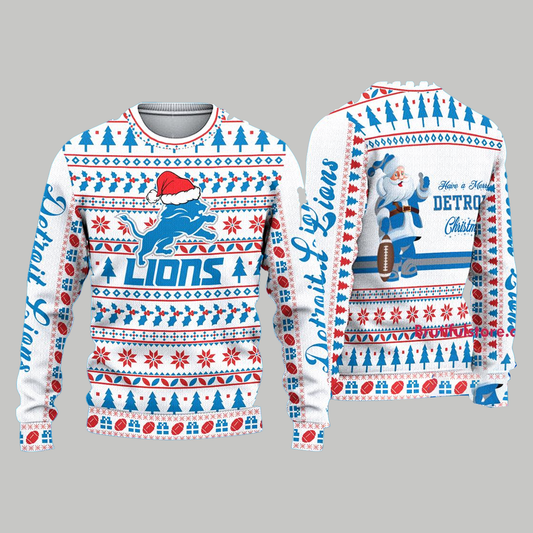 Detroit Lions Christmas 2024 x Bobble Hat Sweater