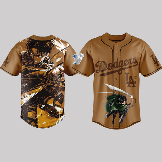 Dodgers Attack On TiTan Levi Ackerman Jersey Giveaway jersey 2025