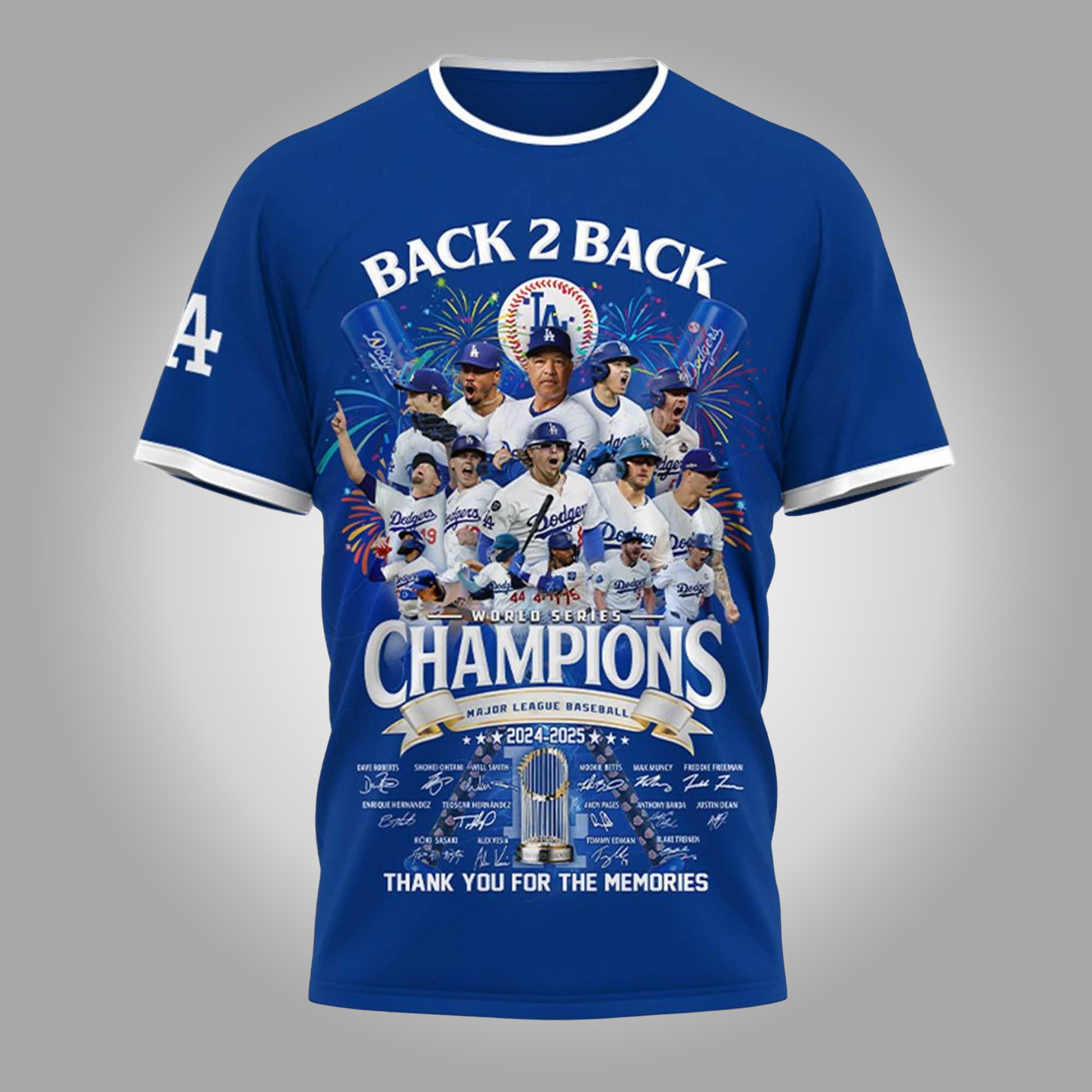 Dodgers World Series 2024 2025 Back 2 Back Champions Shirt - Clothingus Diamond
