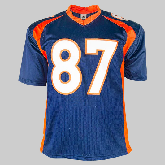 Ed McCaffrey Signed Inscription Denver Blue Football Jersey 2025