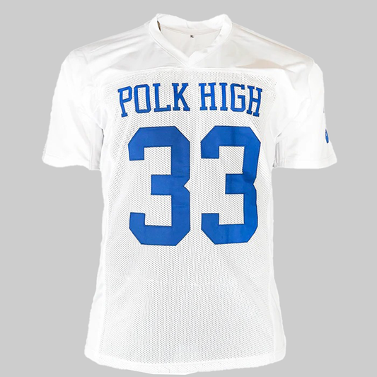 Ed O'Neill AI Bundy Signed AI Inscription Polk Hight White Fooball Jersey 2025