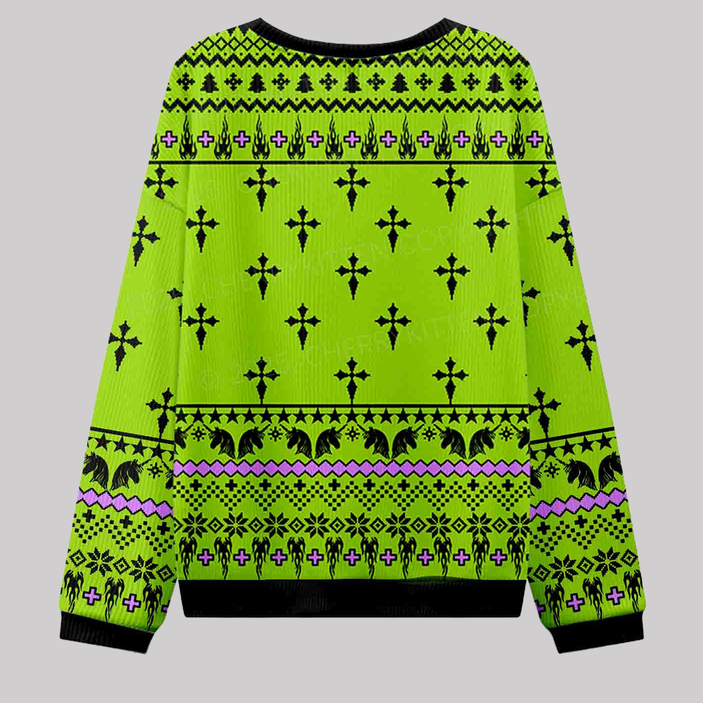 Faggot Pride Y2K Christmas Knit Sweatshirt Cherrykitten - Clothingus Diamond