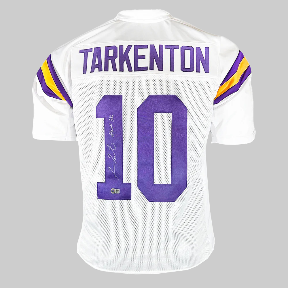 Fan Tarkenton Signed HOF 86 Insciption Minnesota Whitwe Football Jersey 2025