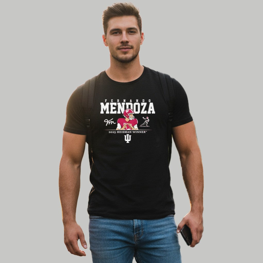 Fernando Mendoza Red Heisman Winner Signature Indiana Hoosiers Shirt Clothingus Diamond