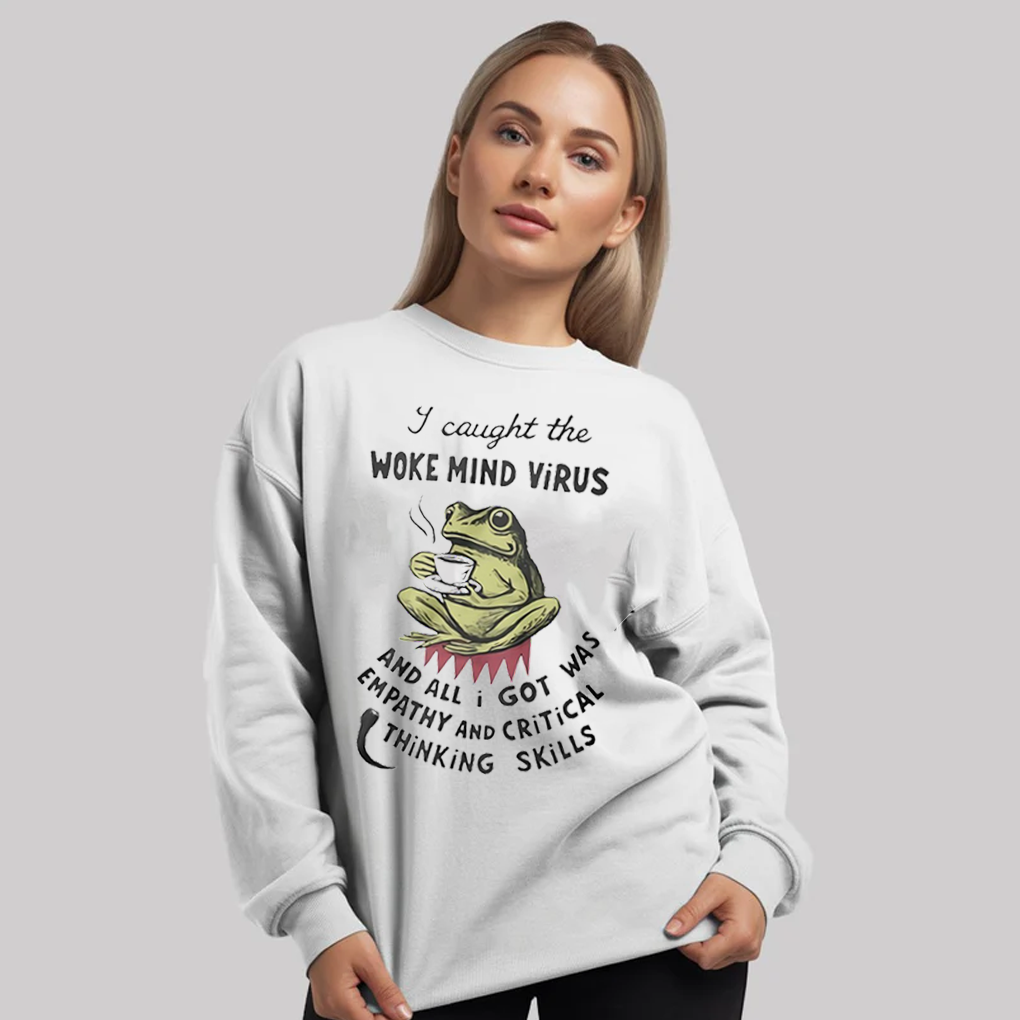 Frog Coffee I Caught The Woke Mind Virus Shirt - Clothingus Diamond