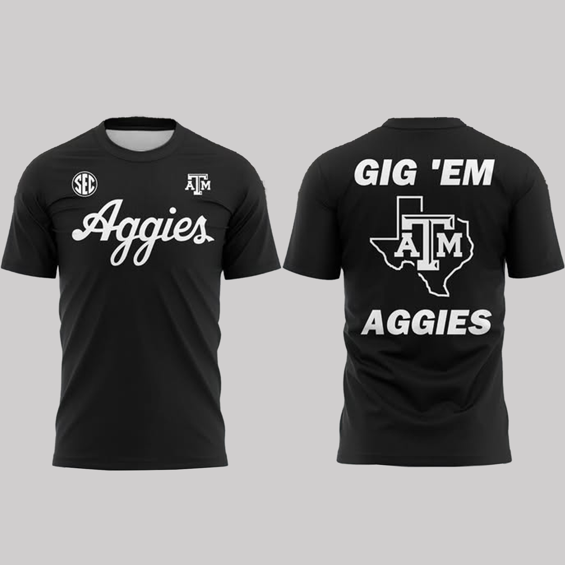 Gig ‘Em Aggies Wordmark Alternate Dark Mode 2025 Shirt - Clothingus Diamond