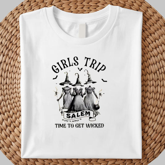 Girls Trip Salem Time To Get Wicked Hallowen Shirt 2025