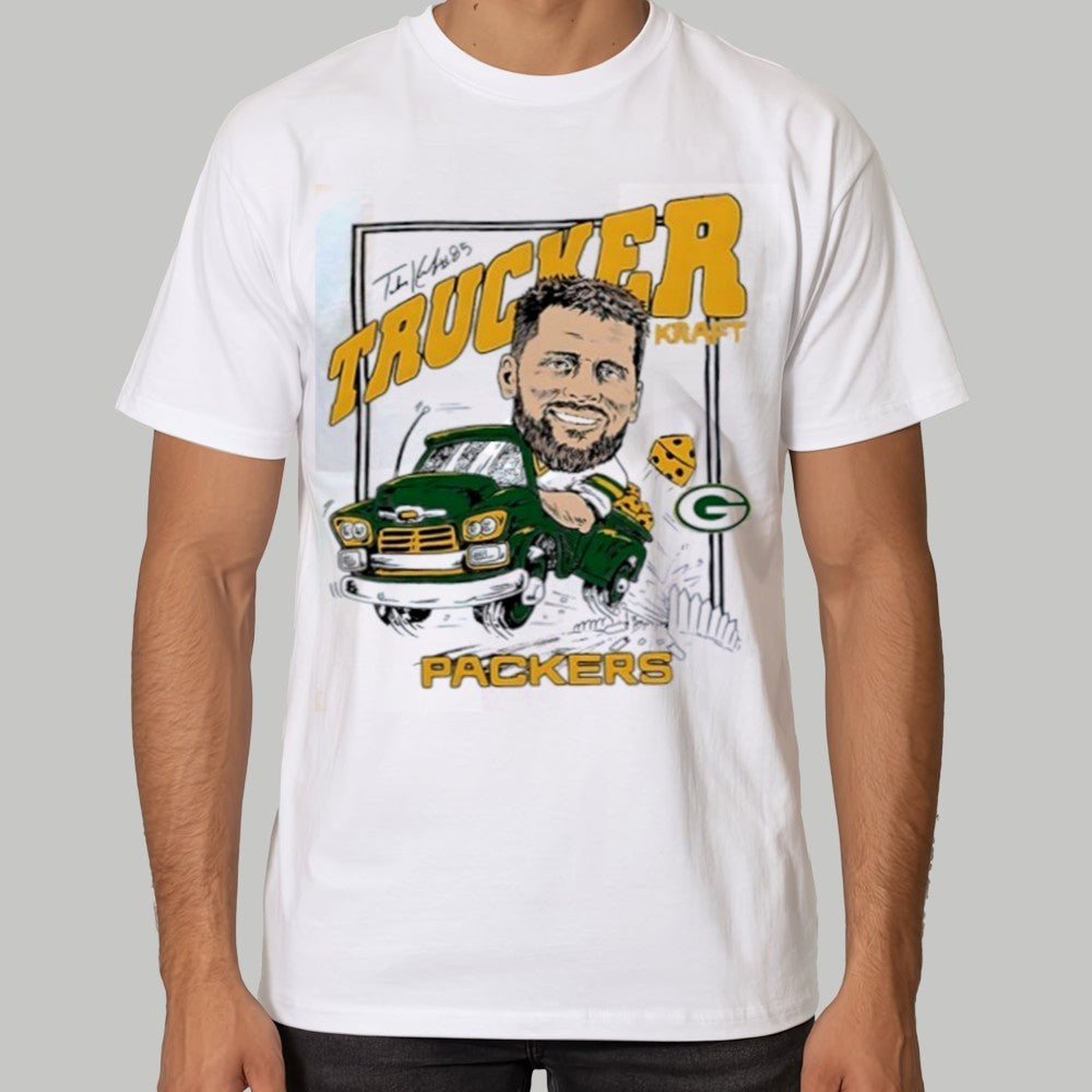 Green Bay Packers Homage #85 Tucker Kraft Trucker Shirt - Clothingus Diamond